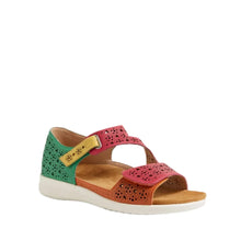 Load image into Gallery viewer, Ziera Bizza Xw Bright Multi Leather Adjustable Flat Sandal