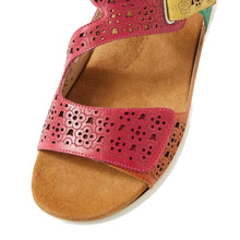 Load image into Gallery viewer, Ziera Bizza Xw Bright Multi Leather Adjustable Flat Sandal