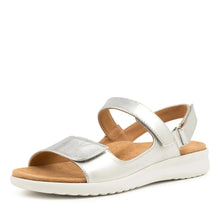Load image into Gallery viewer, Ziera Benji W Silver/white Leather Adjustable Sandal