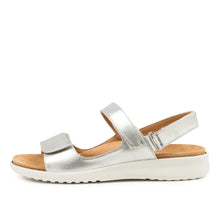 Load image into Gallery viewer, Ziera Benji W Silver/white Leather Adjustable Sandal