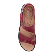 Load image into Gallery viewer, Revere Mauritius Cherry French/lizard Medium Adjustable Sandal