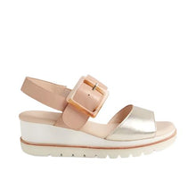 Load image into Gallery viewer, Django And Juliette Wacie Pale Gold-nude Adjustable Wedge Sandal