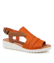 Load image into Gallery viewer, Django And Juliette Madis Bright Orange Adjustable Sandal