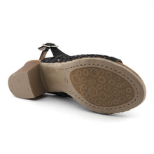 Load image into Gallery viewer, Cabello Antas Black Heeled Adjustable Sandal