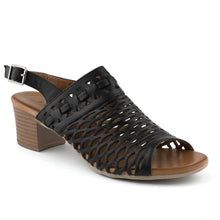 Load image into Gallery viewer, Cabello Antas Black Heeled Adjustable Sandal