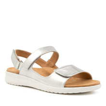 Load image into Gallery viewer, Ziera Benji W Silver/white Leather Adjustable Sandal