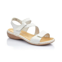 Load image into Gallery viewer, Rieker 659c7-80 White Shoes Adjustable Sandal