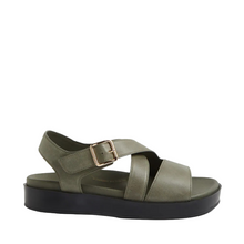 Load image into Gallery viewer, Ziera Glynice Olive Adjustable Flat Sandal