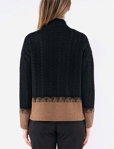 Jump Contrast Cable Pullover