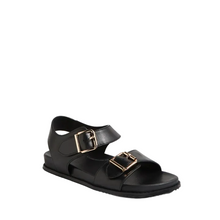 Load image into Gallery viewer, Ziera Hastice W Black Leather Sandals