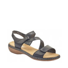 Load image into Gallery viewer, Rieker 659c7 00 Black Womens Shoes Sandals
