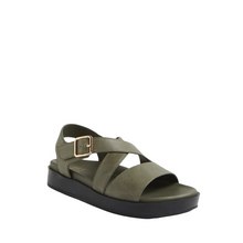 Load image into Gallery viewer, Ziera Glynice Olive Adjustable Flat Sandal
