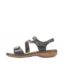 Load image into Gallery viewer, Rieker 659c7 00 Black Womens Shoes Sandals