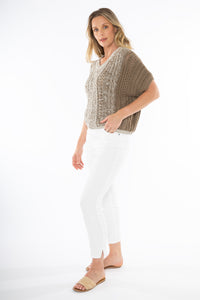 Jump V Neck Ombre Knit Natural Mix