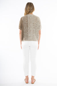 Jump V Neck Ombre Knit Natural Mix