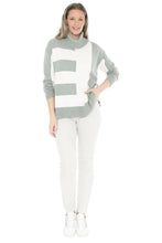 Load image into Gallery viewer, Jump Block Panel Pullover Alpine/Ivory