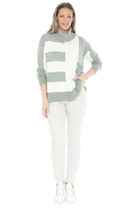 Jump Block Panel Pullover Alpine/Ivory