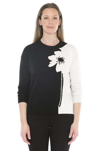 Jump Flower Stem Pullover Black Combo