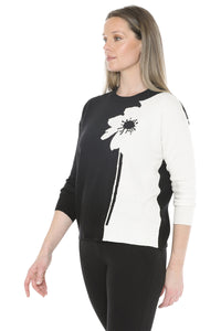 Jump Flower Stem Pullover Black Combo