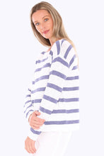 Load image into Gallery viewer, Jump Stripe Slub Pullover In White/Chambray
