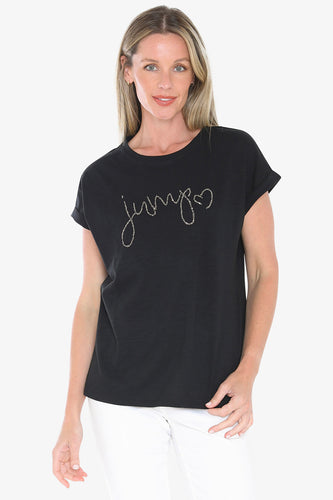 Jump Beaded Tee Black