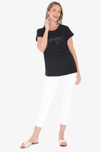 Jump Beaded Tee Black