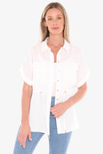 Load image into Gallery viewer, Jump Drawstring Overshirt White