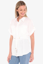 Load image into Gallery viewer, Jump Drawstring Overshirt White