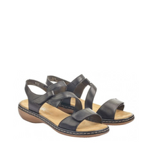 Load image into Gallery viewer, Rieker 659c7 00 Black Womens Shoes Sandals