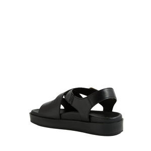 Ziera Glynice Black Adjustable Flat Sandal