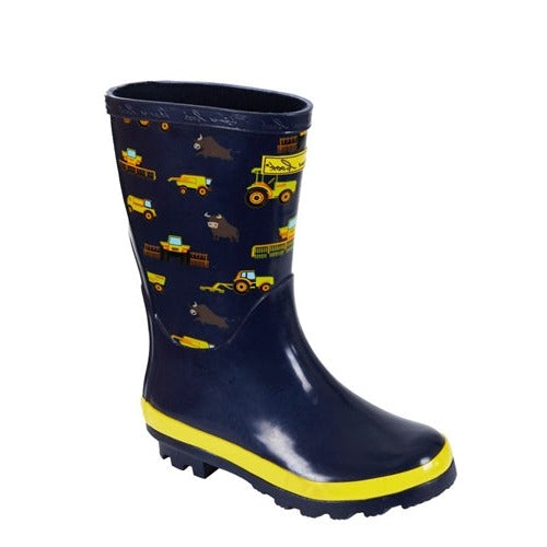 Thomas Cook Kids On The Farm Gumboots Navy/Yellow