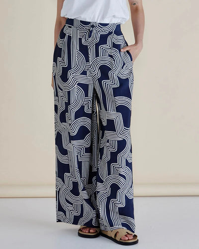Betty Basics Zander Pant Navy Geo