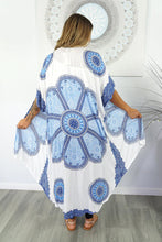 Load image into Gallery viewer, Sundrenched Long Bling Cape Crown White/Blue