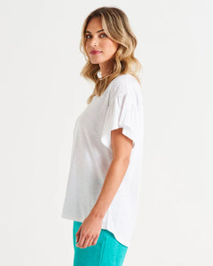 Betty Basics Alessi Frill Top White