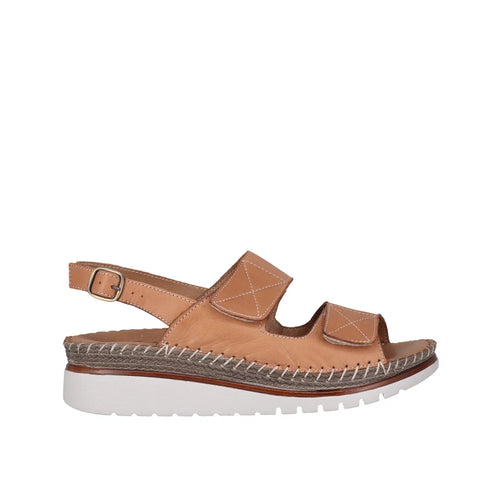 Cabello Dulcy Tan Adjustable Wedge Sandal