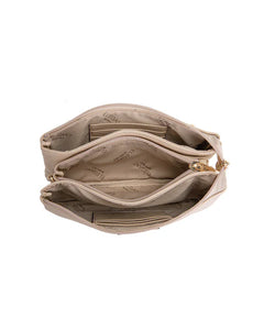 Serenade Candice Leather Wallet with Shoulder Strap Ivory