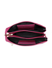 Load image into Gallery viewer, Serenade Candice Leather Wallet with Shoulder Strap Magenta