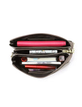 Load image into Gallery viewer, Serenade Candice Leather Wallet with Shoulder Strap Pewter