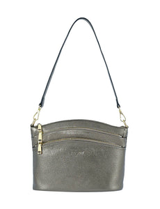 Serenade Grace Leather Crossbody Bag Pewter