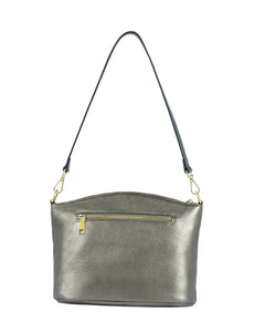 Serenade Grace Leather Crossbody Bag Pewter