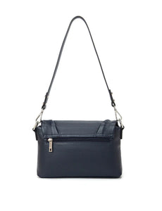 Serenade Vivienne Leather Flap Pver Bag Navy