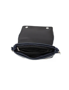 Serenade Vivienne Leather Flap Pver Bag Navy