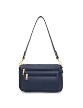 Load image into Gallery viewer, Serenade Gabby Multi Cmpt Leather Xbody Bag Navy