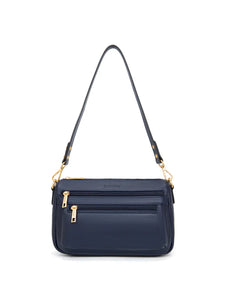 Serenade Gabby Multi Cmpt Leather Xbody Bag Navy