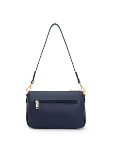 Serenade Gabby Multi Cmpt Leather Xbody Bag Navy