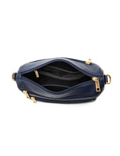 Load image into Gallery viewer, Serenade Gabby Multi Cmpt Leather Xbody Bag Navy
