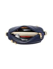 Load image into Gallery viewer, Serenade Gabby Multi Cmpt Leather Xbody Bag Navy