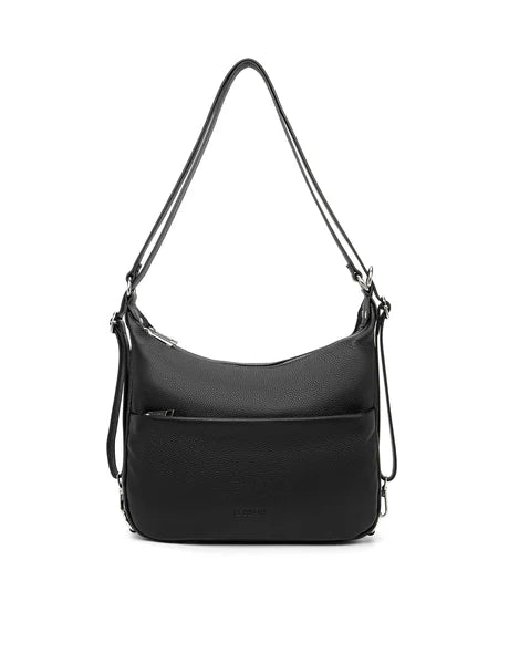 Serenade Kayleigh Convertible Leather Shoulder/Backpack Black