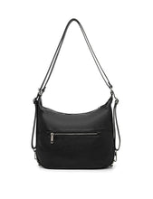 Load image into Gallery viewer, Serenade Kayleigh Convertible Leather Shoulder/Backpack Black
