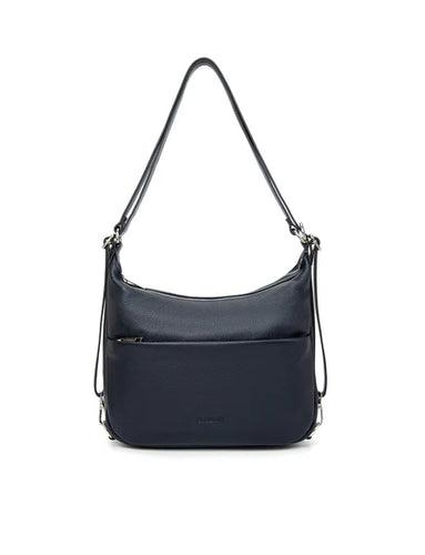 Serenade Kayleigh Convertible Leather Shoulder/Backpack Navy